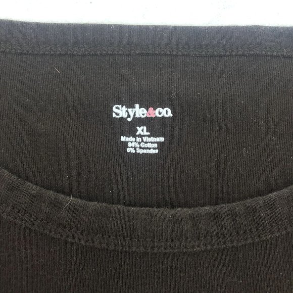 Style & Co Womens Long Sleeve Solid Brown Shirt XL - Picture 6 of 6